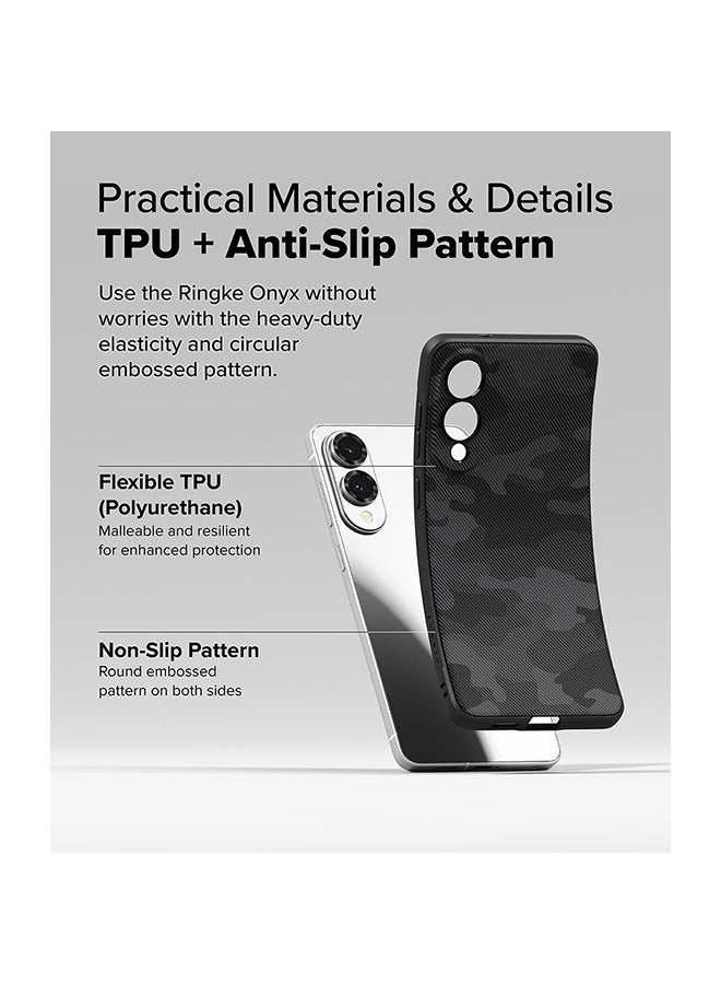 Ringke Onyx Case For Samsung Galaxy S25 Edge, Enhanced Grip Tough Flexible TPU Shockproof Rugged TPU Bumper Drop Protection Phone Cover - Camo Black - Image 3