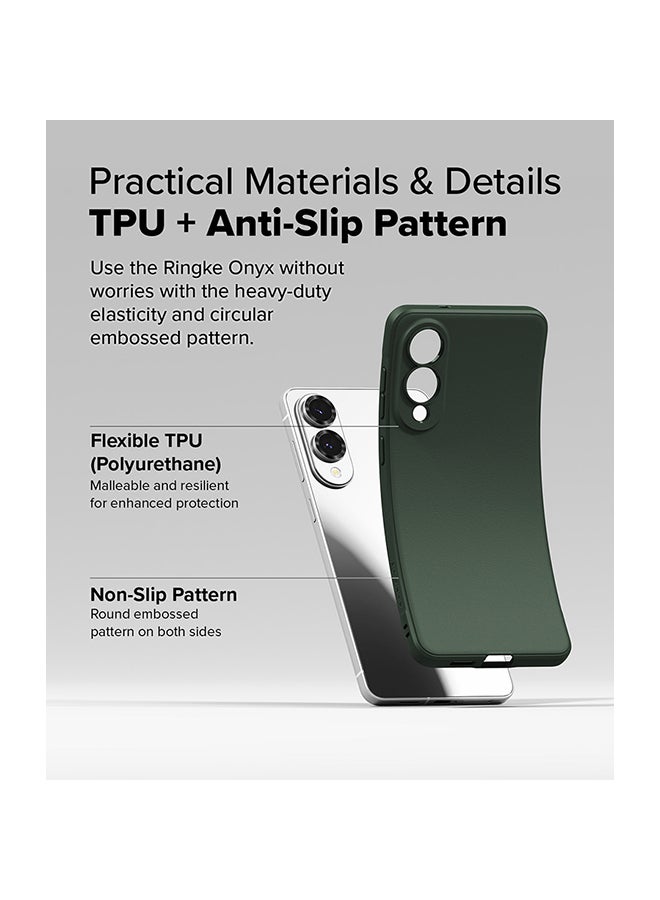 Ringke Onyx Case For Samsung Galaxy S25 Edge, Enhanced Grip Tough Flexible TPU Shockproof Rugged TPU Bumper Drop Protection Phone Cover - Dark Green - Image 3