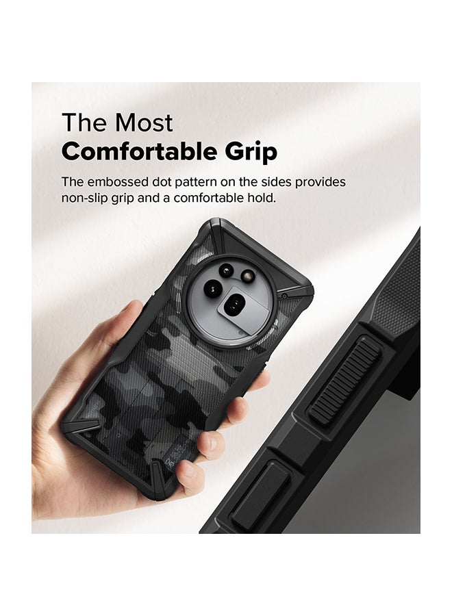 Ringke Fusion-X For Nothing Phone (3a) Pro Case, Anti-Scratch Dual Coating Advanced Rugged Hybrid Heavy Duty Bumper Phone Case Cover - Camo Black - Image 4