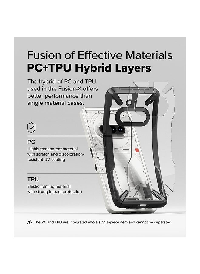رينجك حافظة Fusion-X لهاتف Nothing (3a)، طلاء مزدوج مضاد للخدش، حافظة هجين متينة، حافظة هاتف ثقيلة - سوداء - Image 3