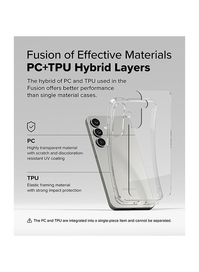 Ringke Fusion For Samsung Galaxy S25 Case (2025), Anti-Fingerprint Transparent Thin Hard Back Shockproof TPU Protective Bumper Phone Cover - Clear - Image 3