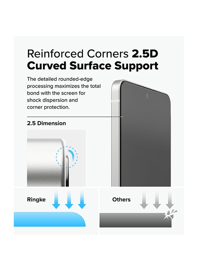 Ringke Privacy Tempered Glass, Easy Slide, Anti Spy, For Samsung Galaxy S25 Edge Screen Protector, Case Friendly Privacy Screen Protector - 2 Pack, W Installation Jig - Clear - Image 4