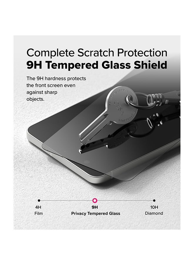 Ringke Privacy Tempered Glass, Easy Slide, Anti Spy, For Samsung Galaxy S25 Edge Screen Protector, Case Friendly Privacy Screen Protector - 2 Pack, W Installation Jig - Clear - Image 5