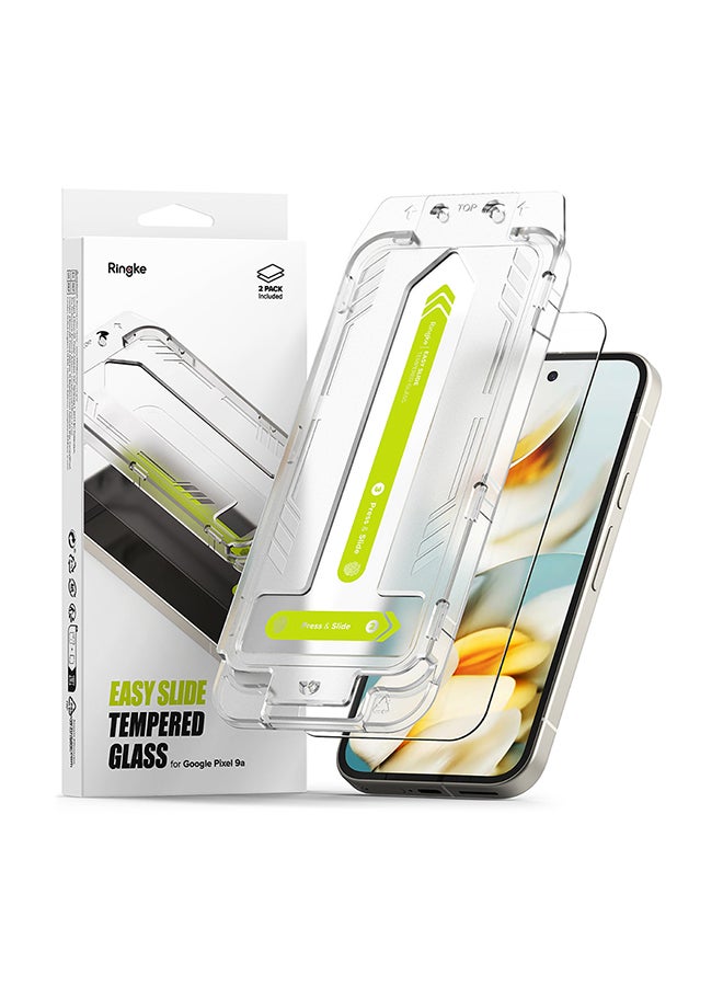Ringke Tempered Glass [Easy Slide] For Goggle Pixel 9a Screen Protector, Case Friendly Shatterproof Premium 9H Hardness, Anti-Scratch - 2 Pack -2 Pack, W Installation Jig Clear - Image 1