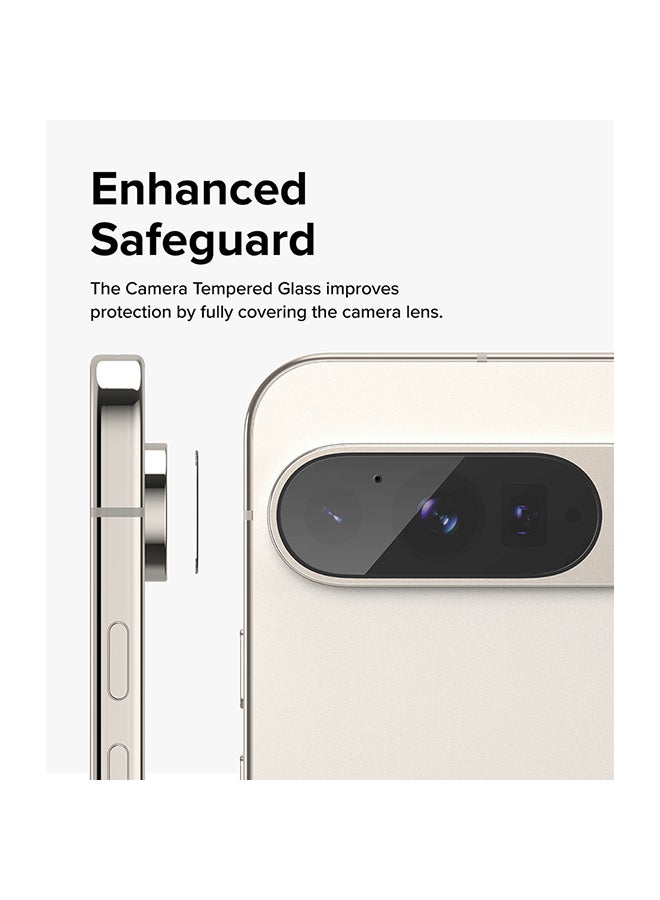 Ringke Camera Lens Frame Glass Protector For Goggle Pixel 9 Pro XL, Anti-Fingerprint Camera Lens Tempered Glass Covers and Aluminum Alloy Frames -3Pack Clear - Image 3