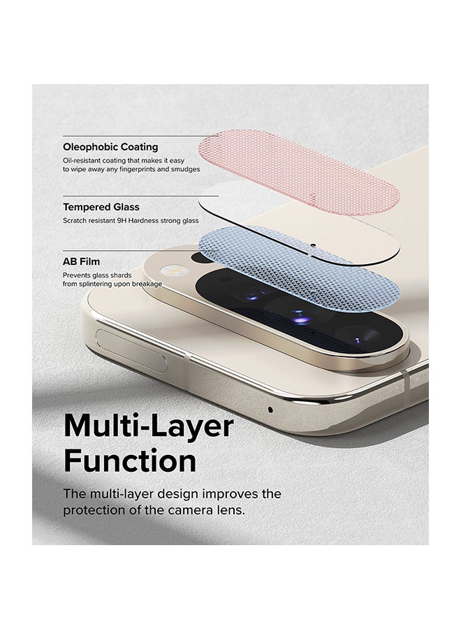 Ringke Camera Lens Frame Glass Protector For Goggle Pixel 9 Pro XL, Anti-Fingerprint Camera Lens Tempered Glass Covers and Aluminum Alloy Frames -3Pack Clear - Image 4