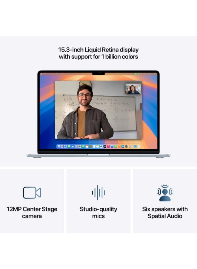 Apple - MacBook Air Laptop With 15 Inch Liquid Retina (2880 x 1864) Display,M4 10 Core GPU Processor/16GB RAM DDR5/ 512GB SSD/ English/Arabic Sky Blue - Image 1