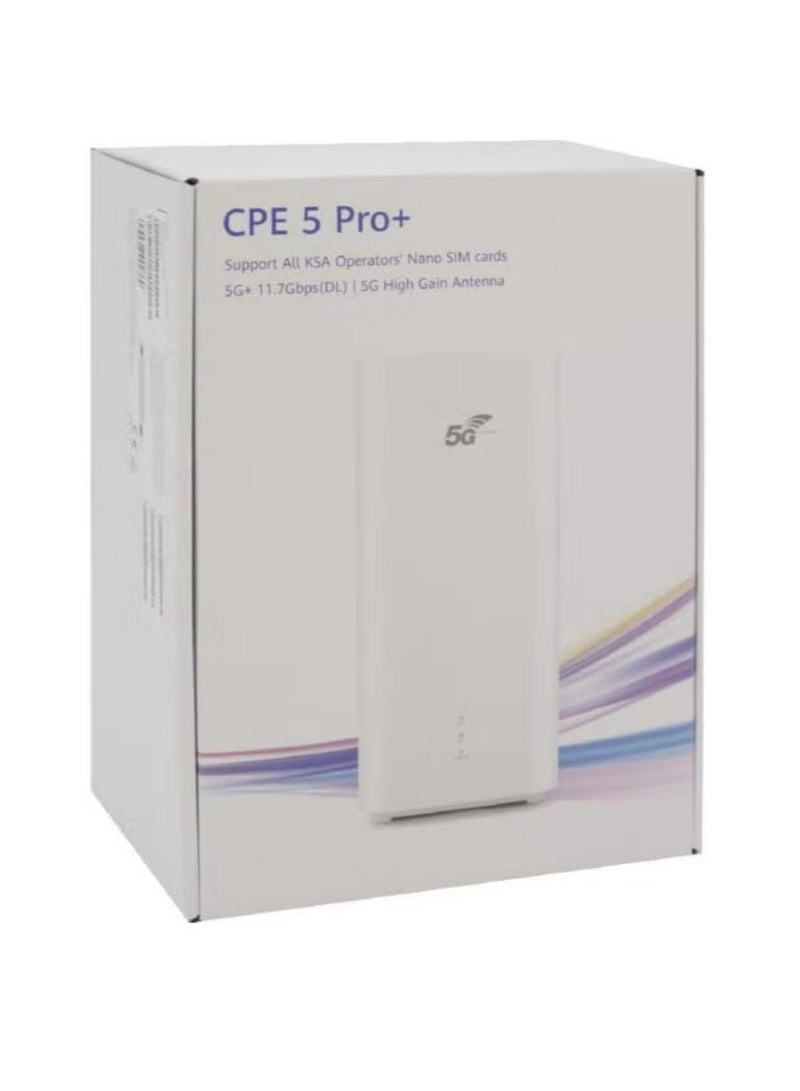 زوي للتكنولوجيا 5G Router Pro 5 Plus,  Latest Router That Supports All Companies, CPE 5 PRO+ H165-383 Supports WIFI 7 White  - Image 3