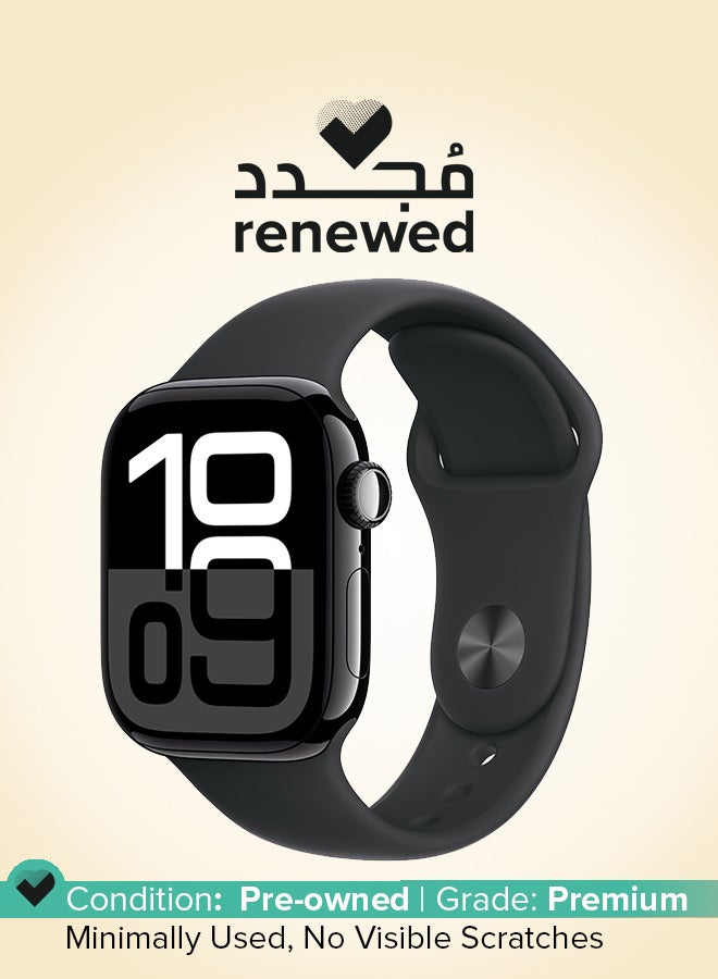Apple Renewed - Watch Series 10 GPS 46mm Aluminium Case With Black Sport Band - Image 1