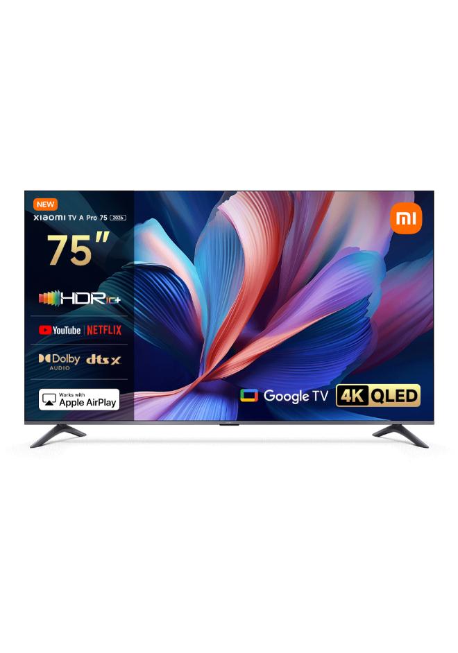Xiaomi TV A Pro 75" 2026 | Google TV | 4K QLED Display | Dolby Audio, DTS-X, And DTS Virtual:X | Premium Metal Finish| 360° Bluetooth Remote Control L75MB-APME black - Image 1