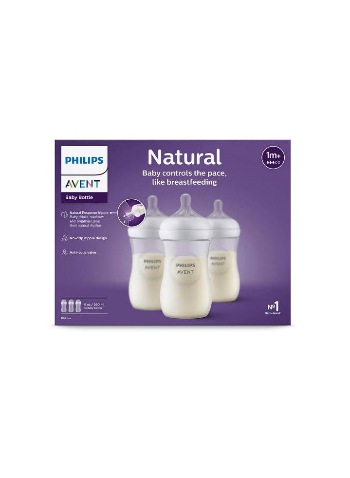 Philips Avent Natural Bottle Response (1M+) 260ml- 3 Pack - Image 2