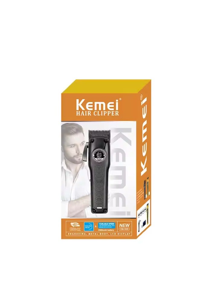 Kemei High-Performance Hair Clipper with 7000 RPM Motor, 4 Limit Combs, Oil, Brush, and USB Rechargeable Cable gold  - Image 2