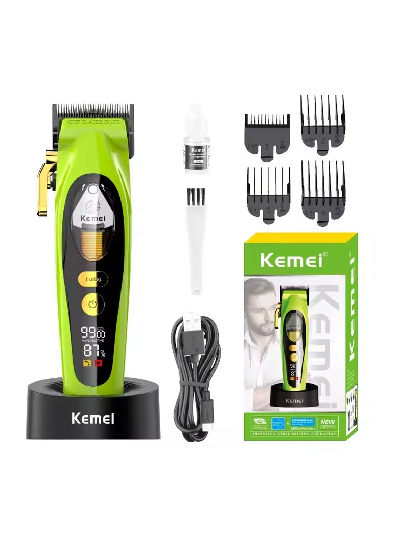 Kemei High-Performance Hair Clipper with 9000RPM Motor, 4 Limit Combs, Oil, Brush, and USB Rechargeable Cable multicolour  - Image 1