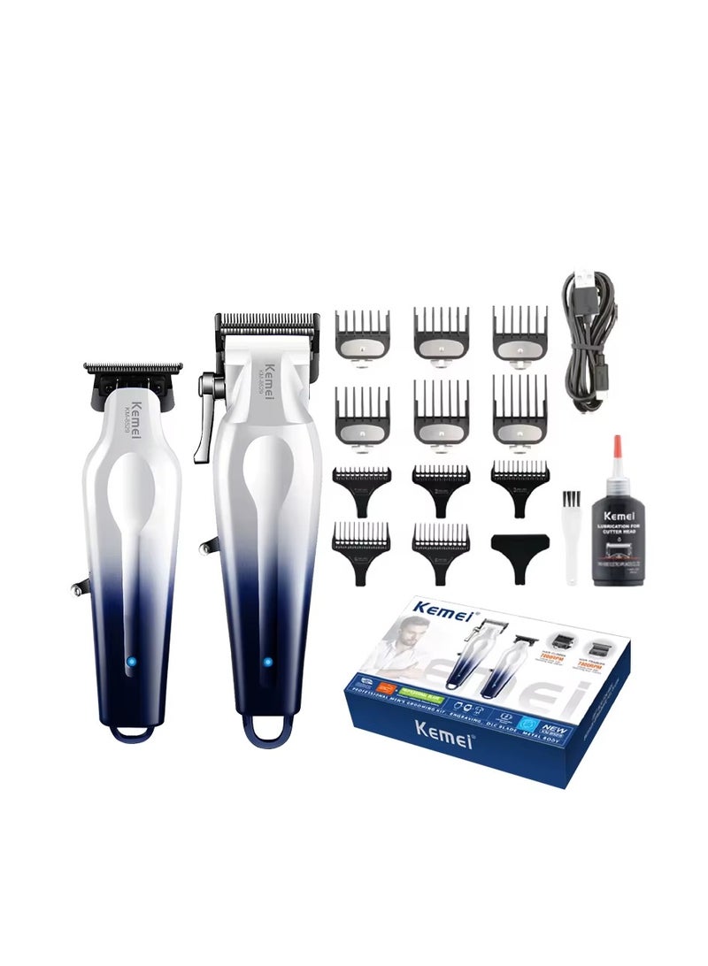 Kemei Professional 2-in-1 Hair Cutting Trimmer & Shaver Set for Men – Cordless Rechargeable Clipper and Grooming Kit multicolour  - Image 5