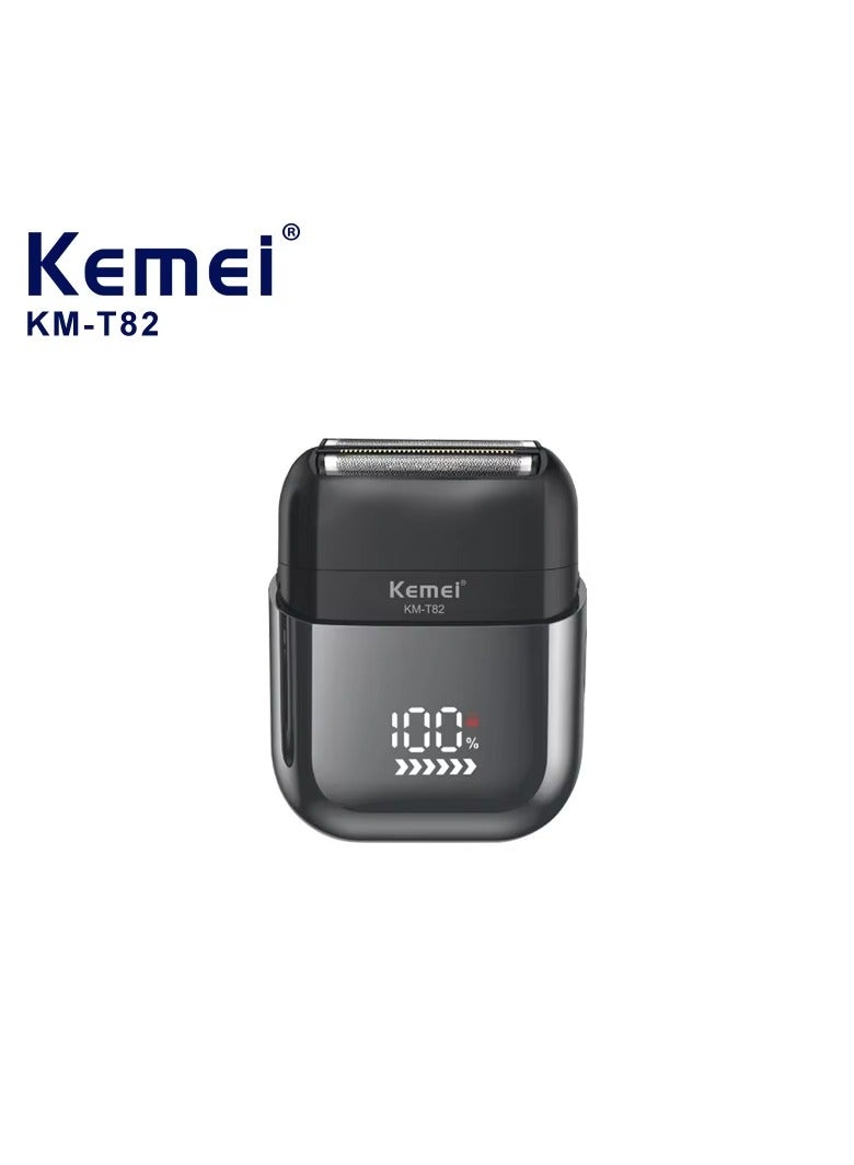 Kemei USB Rechargeable Reciprocating Electric Beard Trimmer – Washable with Digital Display, Professional Portable Travel Shaver for Men multicolour - Image 1