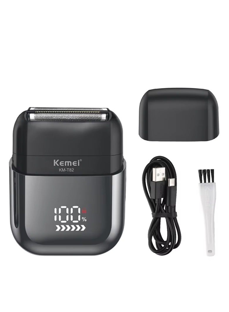 Kemei USB Rechargeable Reciprocating Electric Beard Trimmer – Washable with Digital Display, Professional Portable Travel Shaver for Men multicolour - Image 3