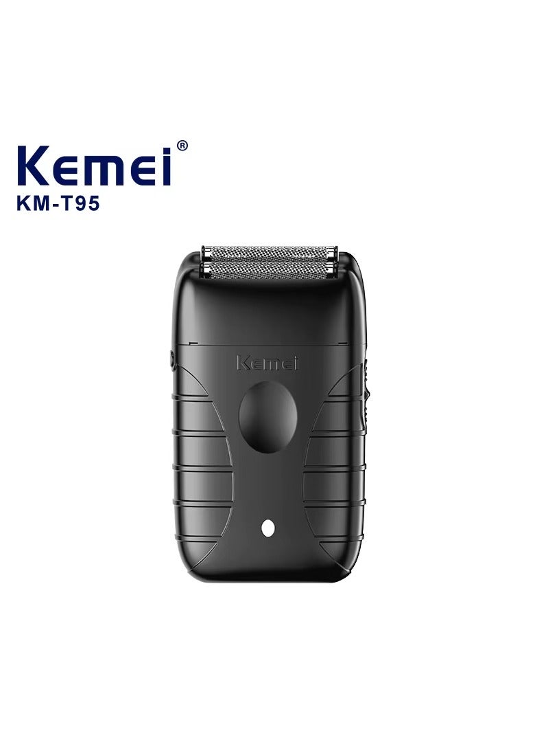 Kemei Men's 2-in-1 Electric Shaver & Beard Trimmer - Cordless Rechargeable Razor for Smooth Shaving & Precise Grooming, Waterproof, Ergonomic Design Black - Image 1