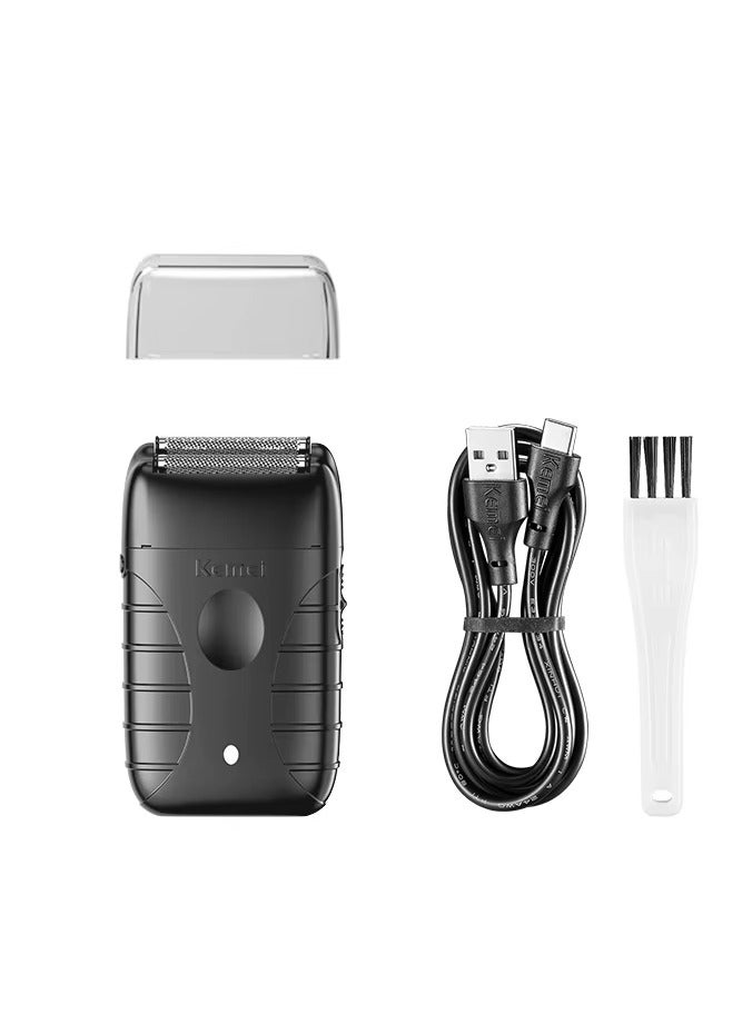 Kemei Men's 2-in-1 Electric Shaver & Beard Trimmer - Cordless Rechargeable Razor for Smooth Shaving & Precise Grooming, Waterproof, Ergonomic Design Black - Image 3
