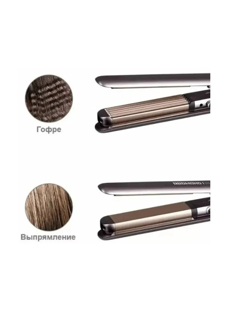 Kemei KEMEI 2-in-1 Hair Curler & Straightener – 60 Sec Fast Heat-Up, Max Temp 200°C – Dual Styling Tool for Smooth & Curly Hair Brown  - Image 4