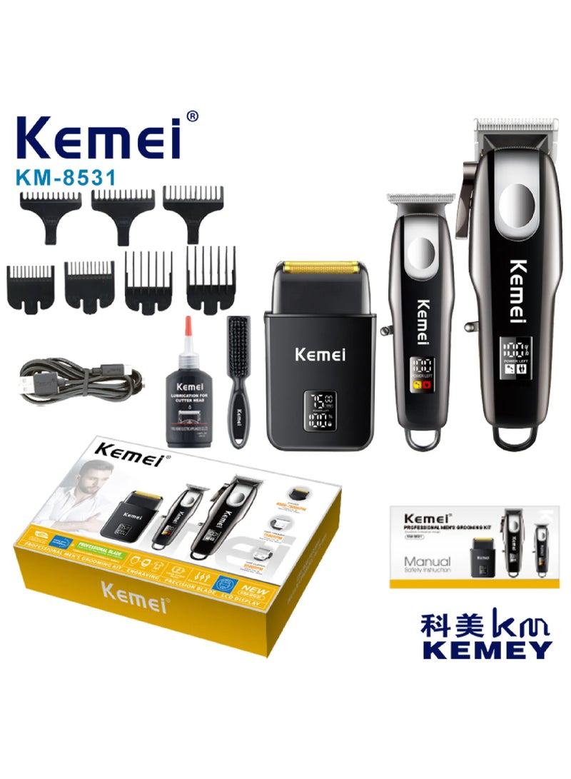 Kemei KEMEI Hair Clipper, Trimmer & Shaver for Men – Cordless Grooming Kit, High-Speed Motor (Up to 7500 RPM), USB Rechargeable, Long Battery Life Black  - Image 1