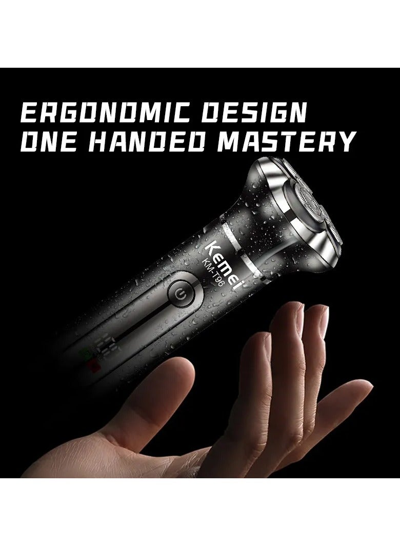 Kemei 3-in-1 Rechargeable Shaver Kit – Electric Shaver, Hair Trimmer & Nose Trimmer, Floating Blade, LCD Display, USB Charging Multicolour - Image 3