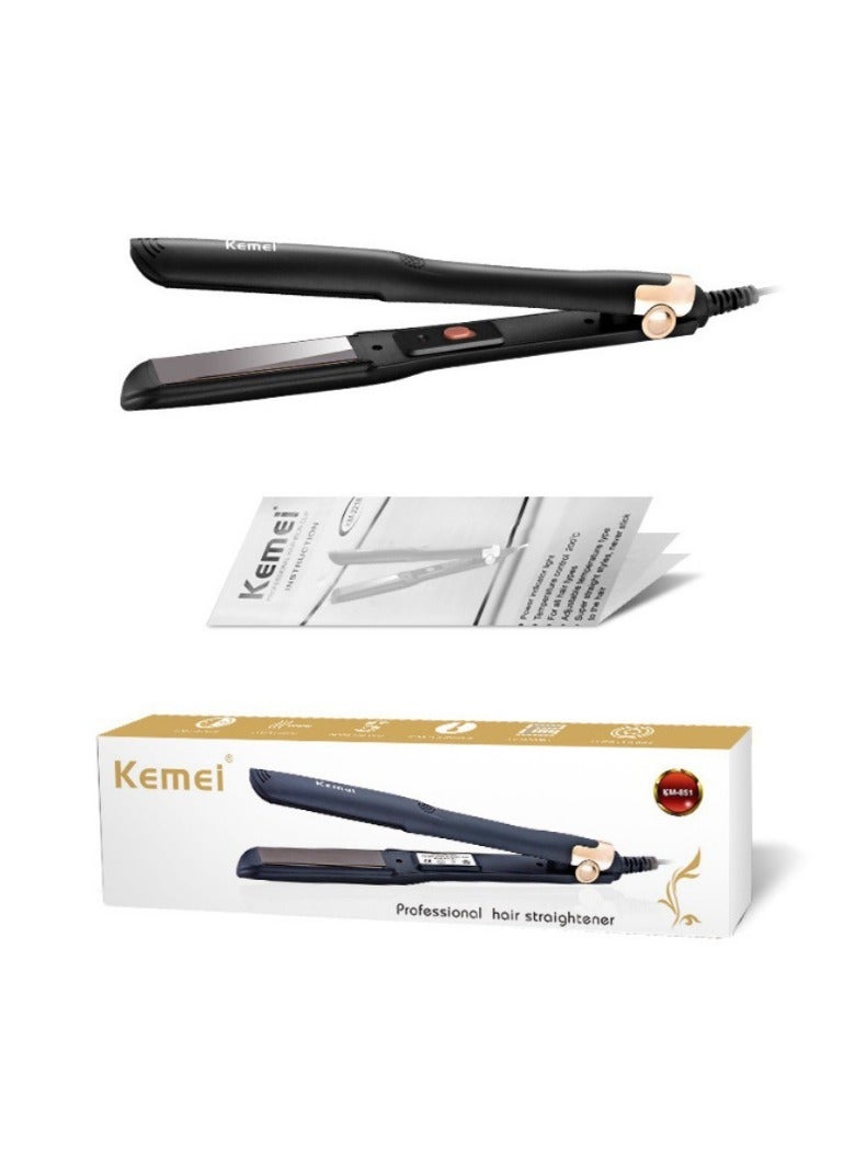 Kemei Hair Straightener – 30-Second Heat-Up, Professional Styling with Max 220°C Temperature, Ceramic Plates, Ergonomic Design Black  - Image 4