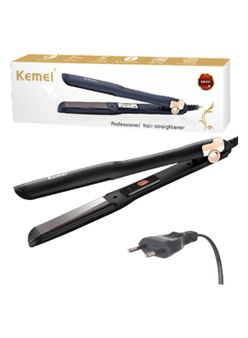 Kemei Hair Straightener – 30-Second Heat-Up, Professional Styling with Max 220°C Temperature, Ceramic Plates, Ergonomic Design Black  - Image 2