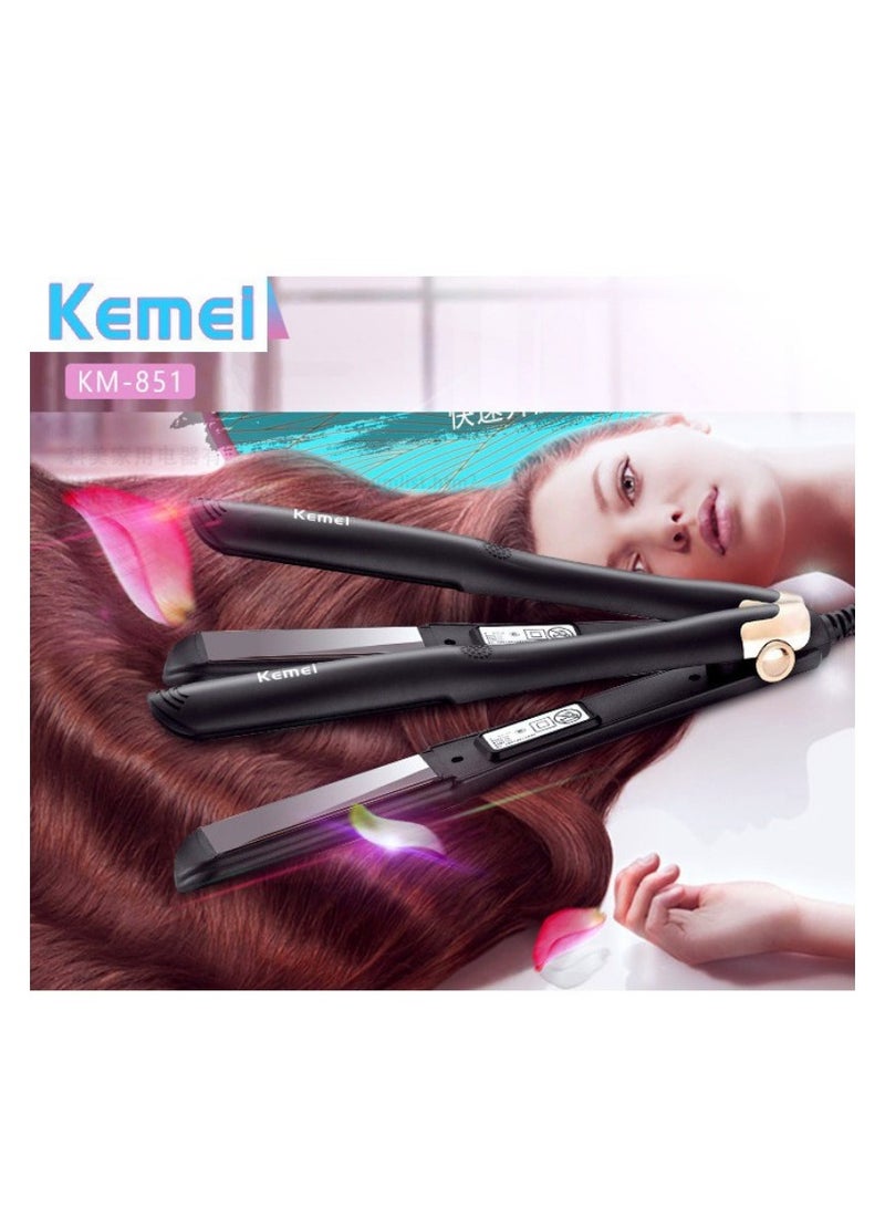 Kemei Hair Straightener – 30-Second Heat-Up, Professional Styling with Max 220°C Temperature, Ceramic Plates, Ergonomic Design Black  - Image 3