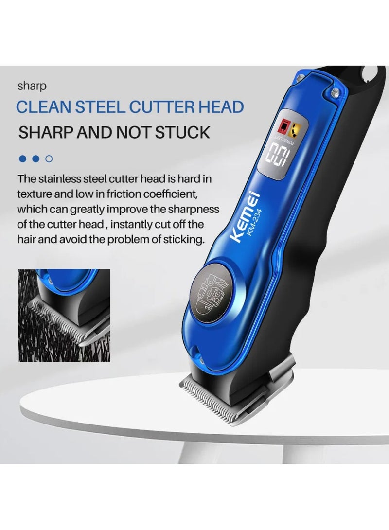 كيمي مقص شعر قابل لإعادة الشحن – 120 دقيقة استخدام بدون سلك، بطارية 900 مللي أمبير، شحن USB، شفرات فولاذية مقاومة للصدأ بدقة للرجال - Image 2