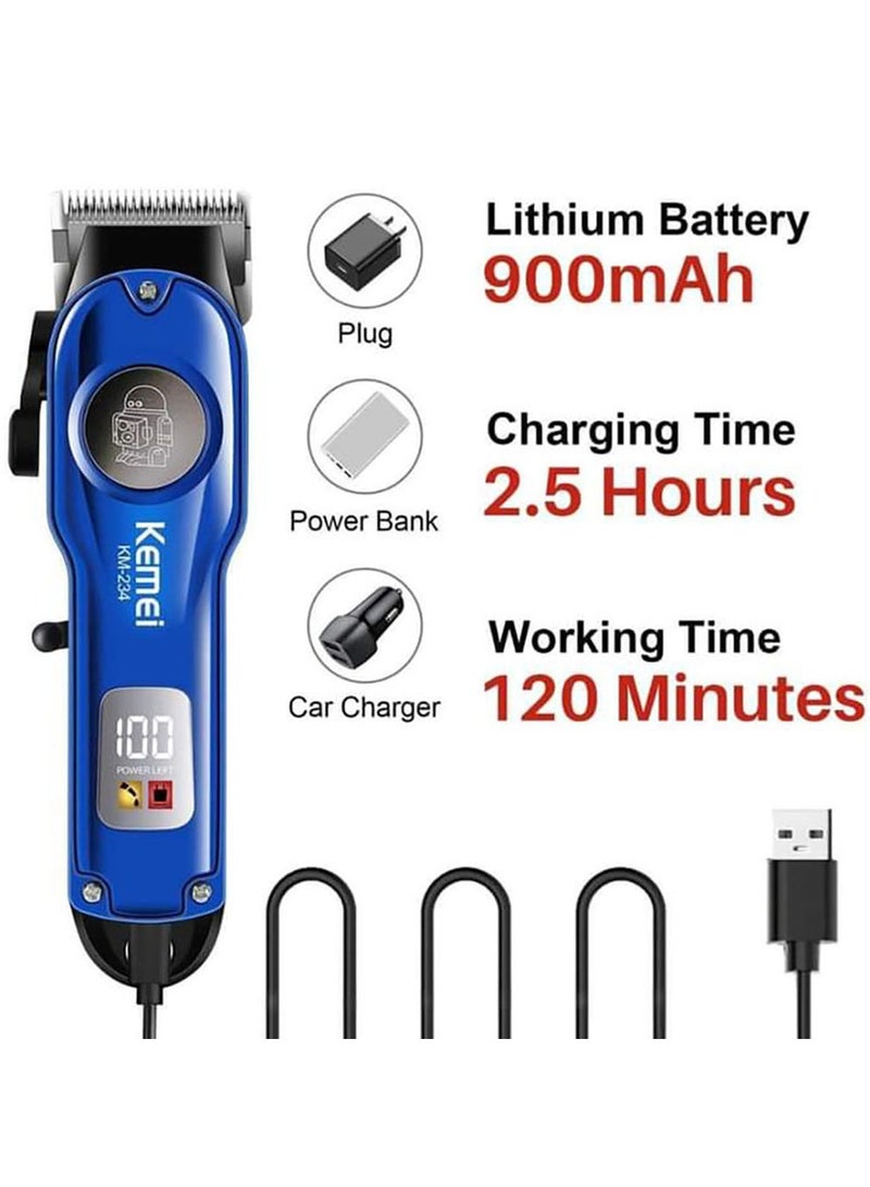 كيمي مقص شعر قابل لإعادة الشحن – 120 دقيقة استخدام بدون سلك، بطارية 900 مللي أمبير، شحن USB، شفرات فولاذية مقاومة للصدأ بدقة للرجال - Image 3