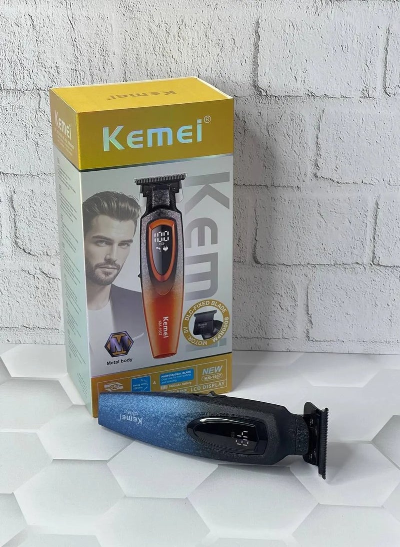 Kemei Kemei Hair Trimmer for Men – DLC Fixed Blade, 8000RPM Motor, 120 Mins Use, 1400mAh Battery, USB Rechargeable, Cordless Beard & Hair Clipper multicolour - Image 2