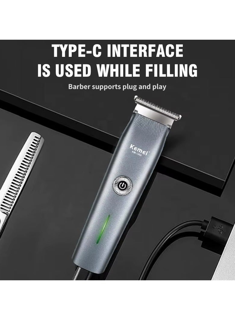 Kemei Cordless Hair Trimmer – 600 mAh Battery, Carbon-Steel Blade, Universal 100–240 V, Hypoallergenic ABS Multicolour - Image 4