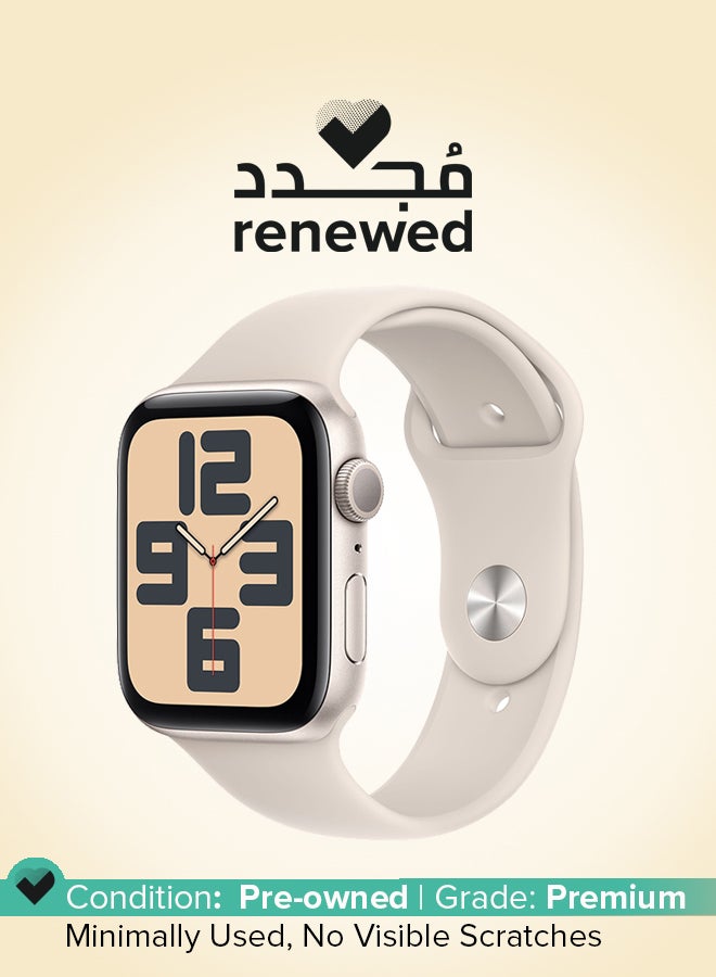 Apple Renewed - Watch SE Gen 2 GPS 44mm Aluminium Case With Starlight Sport Band - Image 1