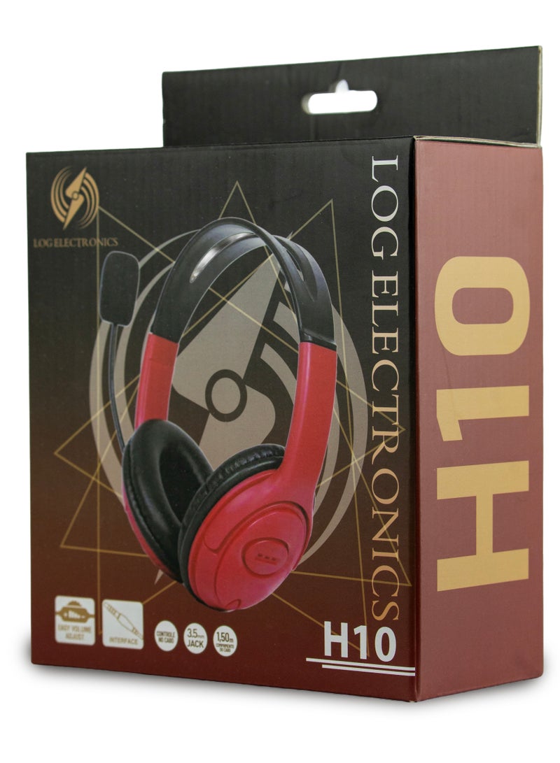 لوج الكترونيكس  H10 Gaming Headset For PC, PS4, Mobile - Red  - Image 2
