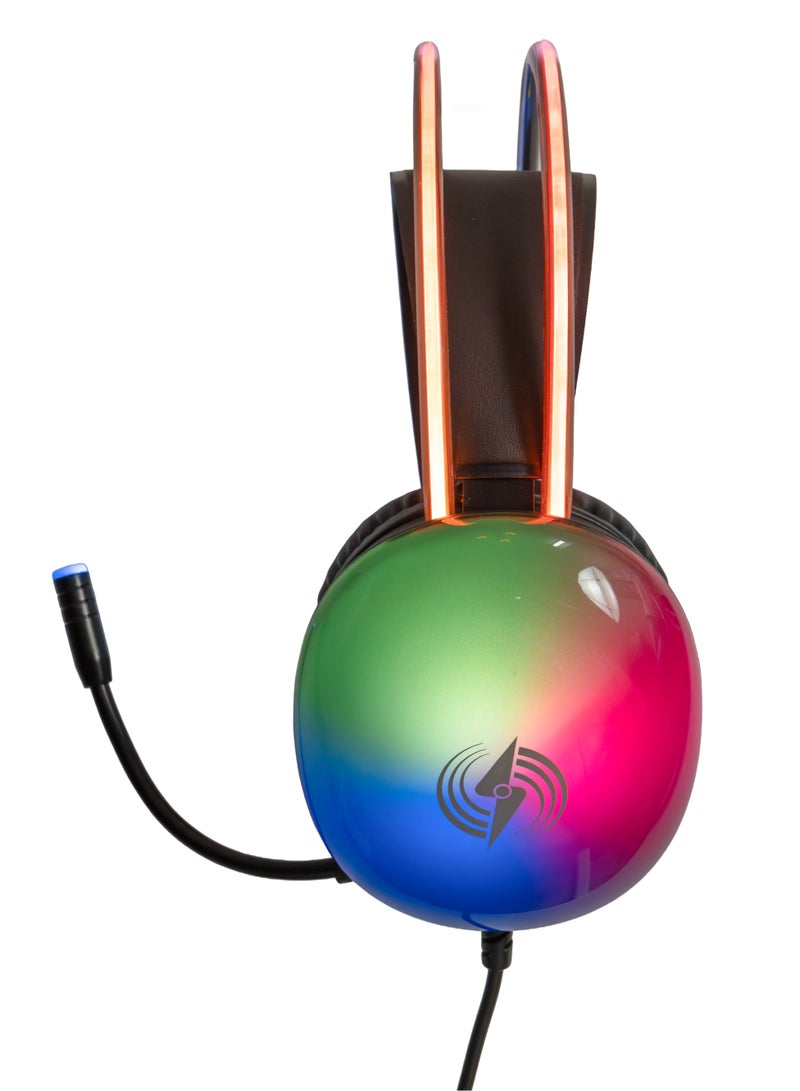 لوج الكترونيكس  G200 Ultimate Glow Lighting Gaming Headset For PC, PS4, PS5, Xbox, Nintendo Switch, Mobile - Black  - Image 4