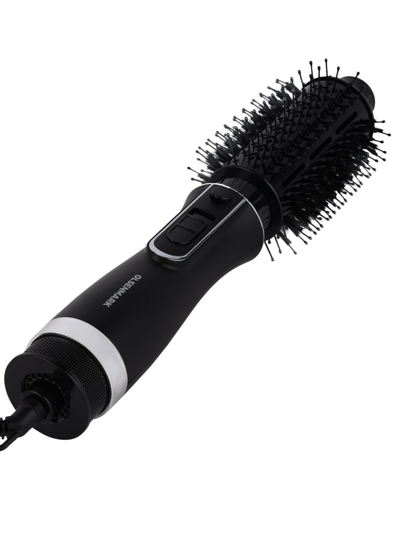 Olsenmark 3 In 1 Hair Styling Hot Air Brush OMH4111 With 3 Temperatures Cool Air Setting, Overheat Protection, 360 Swivel Cord Black  - Image 1