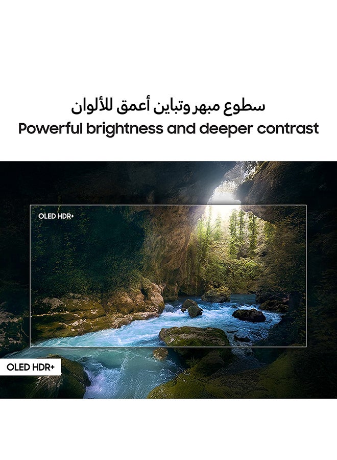 سامسونج - 77 Inch OLED TV, S90F, 4K, NQ4 AI Gen3 Processor, 4K AI Upscaling Pro, OLED HDR+, Motion Xcelerator 144Hz,  Vision AI Smart TV, QA77S90FAEXZN (2025 - UAE Version) S90F GRAPHITE BLACK - Image 1