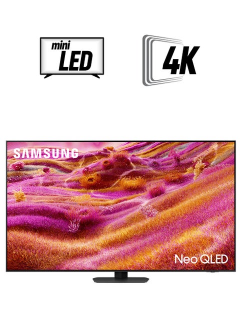 85 Inch Neo QLED TV, QN90F, 4K, Mini LED, NQ4 AI Gen3 Processor, 4K AI Upscaling Pro, Glare Free, Neo Quantum HDR+,  Vision AI Smart TV, QA85QN90FAUXZN (2025 - UAE Version) QN90F TITAN BLACK