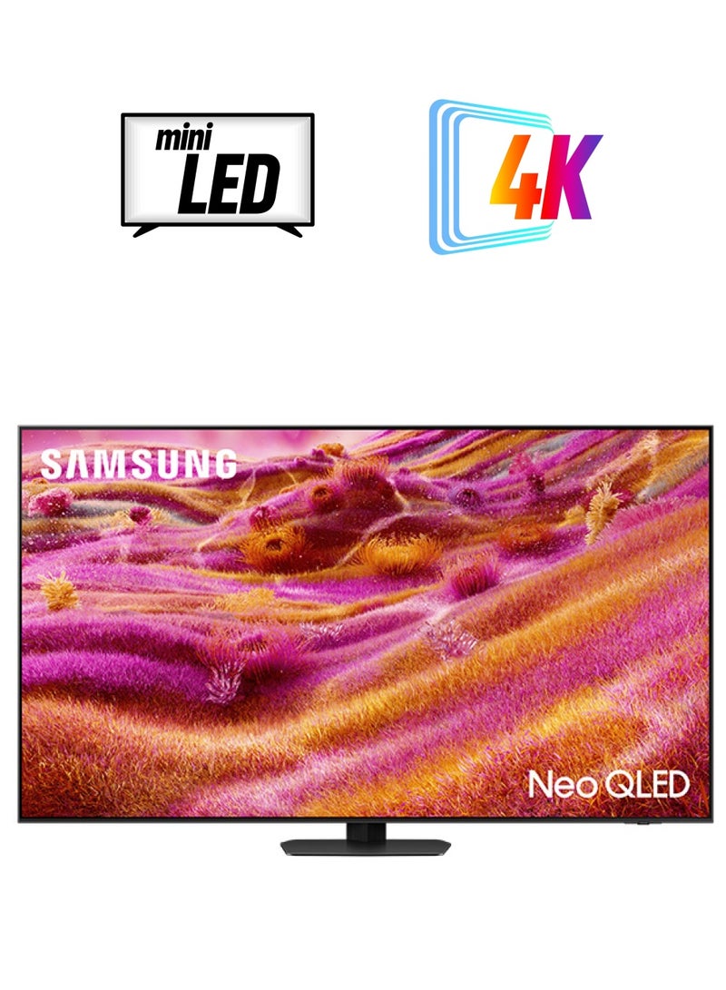 سامسونج 55 Inch Neo QLED TV, QN90F, 4K, Mini LED, NQ4 AI Gen3 Processor, 4K AI Upscaling Pro, Glare Free, Neo Quantum HDR+,  Vision AI Smart TV, QA55QN90FAUXZN (2025 - UAE Version) QN90F TITAN BLACK  - Image 1