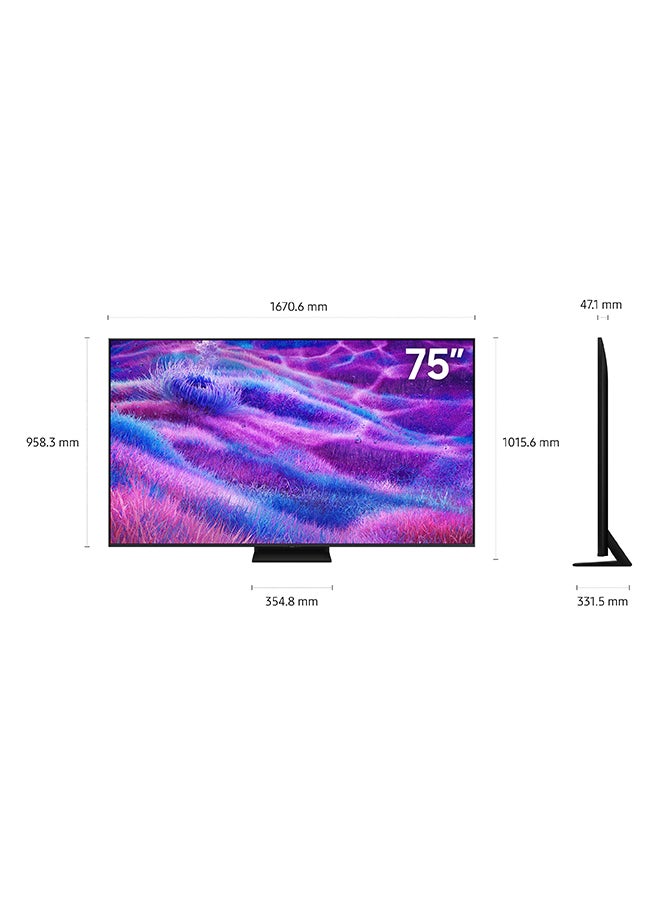 Samsung - 75 Inch Neo QLED TV, QN80F, 4K, Mini LED, NQ4 AI Gen2 Processor, Quantum Matrix Technology Core, 4K AI Upscaling, Dolby Atmos,  Vision AI Smart TV, QA75QN80FAUXZN (2025 - UAE Version) QN80F TITAN BLACK - Image 1