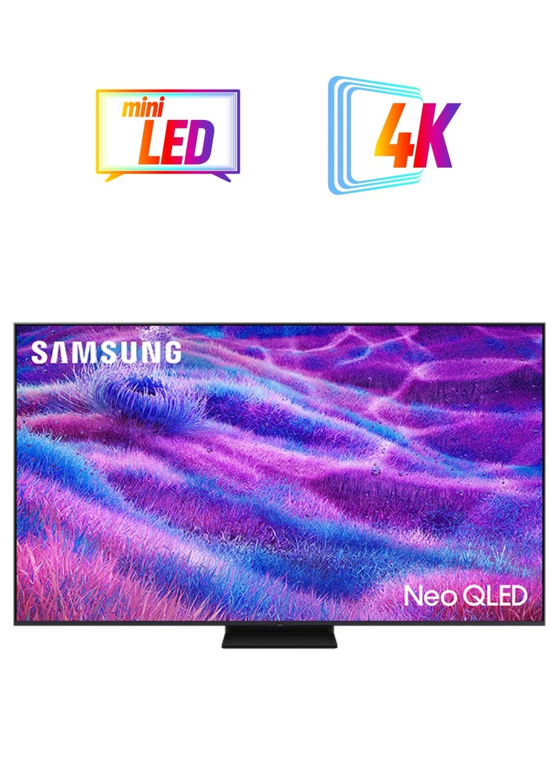 سامسونج 75 Inch Neo QLED TV, QN80F, 4K, Mini LED, NQ4 AI Gen2 Processor, Quantum Matrix Technology Core, 4K AI Upscaling, Dolby Atmos,  Vision AI Smart TV, QA75QN80FAUXZN (2025 - UAE Version) QN80F TITAN BLACK  - Image 1