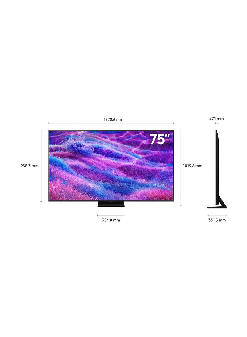 Samsung 75 Inch Neo QLED TV, QN80F, 4K, Mini LED, NQ4 AI Gen2 Processor, Quantum Matrix Technology Core, 4K AI Upscaling, Dolby Atmos,  Vision AI Smart TV, QA75QN80FAUXZN (2025 - UAE Version) QN80F TITAN BLACK  - Image 3
