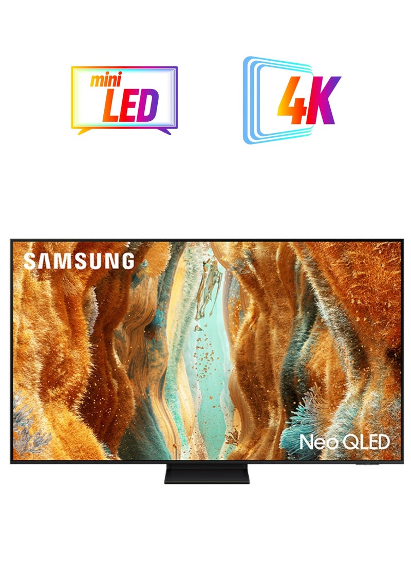 سامسونج 85 Inch Neo QLED TV, QN70F, 4K, Mini LED, NQ4 AI Gen2 Processor, Quantum Matrix Technology Slim, Motion Xcelerator 144Hz,  Vision AI Smart TV, QA85QN70FAUXZN (2025 - UAE Version) QN70F BLACK  - Image 1