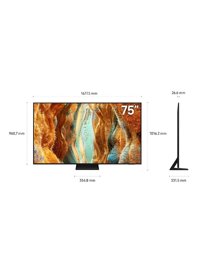 Samsung - 75 Inch Neo QLED TV, QN70F, 4K, Mini LED, NQ4 AI Gen2 Processor, Quantum Matrix Technology Slim, Motion Xcelerator 144Hz,  Vision AI Smart TV, QA75QN70FAUXZN (2025 - UAE Version) QN70F BLACK - Image 1