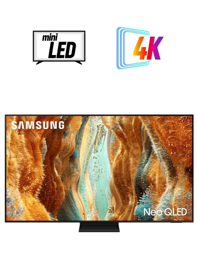 سامسونج 65 Inch Neo QLED TV, QN70F, 4K, Mini LED, NQ4 AI Gen2 Processor, Quantum Matrix Technology Slim, Motion Xcelerator 144Hz,  Vision AI Smart TV, QA65QN70FAUXZN (2025 - UAE Version) QN70F BLACK  - Image 1