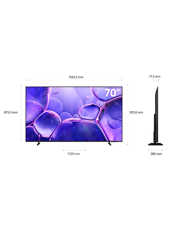 Samsung 70 Inch Crystal UHD TV, U8000F, 4K, Crystal Processor 4K, MetalStream Design,  Knox Security, Endless Free Content, Smart TV, UA70U8000FUXZN (2025 - UAE Version) U8000F BLACK - Image 3