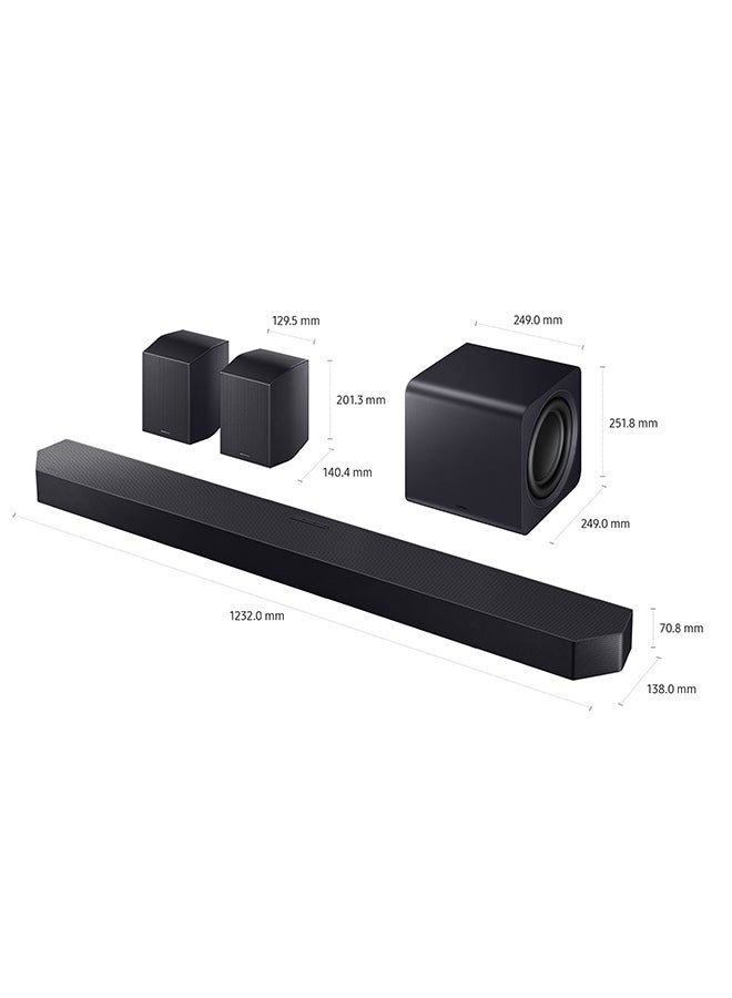 Samsung Q-series Soundbar, Q990F, 11.1.4 ch, Subwoofer & Rear Speaker, True 11.1.4ch Full Surround, Wireless Dolby Atmos, Q-Symphony, SpaceFit Sound Pro, HW-Q990F/ZN (2025 - UAE Version) HW-Q990F/ZN Titan Black  - Image 2