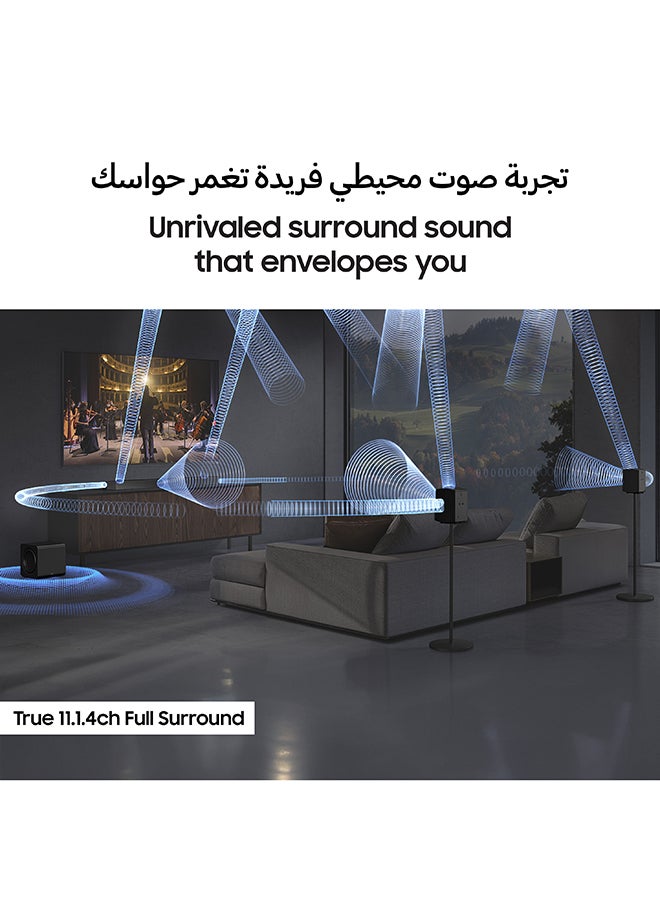 Samsung Q-series Soundbar, Q990F, 11.1.4 ch, Subwoofer & Rear Speaker, True 11.1.4ch Full Surround, Wireless Dolby Atmos, Q-Symphony, SpaceFit Sound Pro, HW-Q990F/ZN (2025 - UAE Version) HW-Q990F/ZN Titan Black  - Image 3