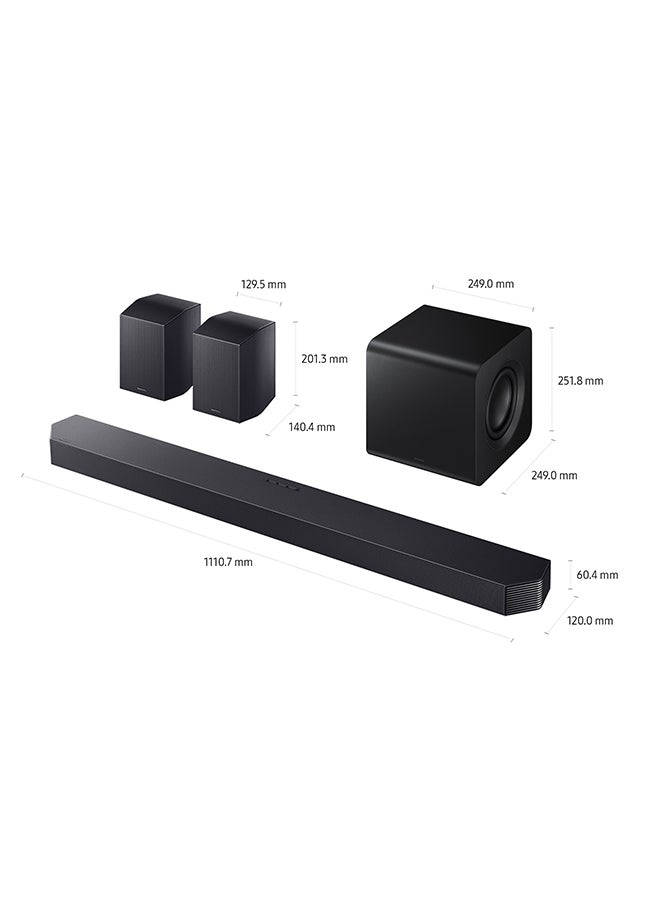 Q-series Soundbar, Q930F, 9.1.4 ch, Subwoofer & Rear Speaker, True 9.1.4ch Full Surround, Wireless Dolby Atmos, Q-Symphony, SpaceFit Sound Pro, HW-Q930F/ZN (2025 - UAE Version) HW-Q930F/ZN Titan Black