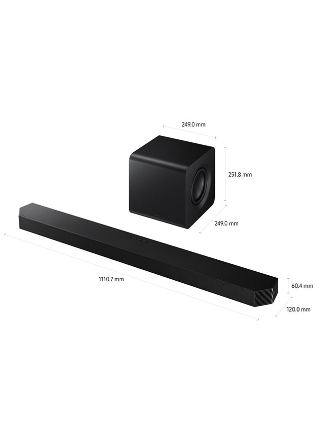 Samsung - Q-series Soundbar, Q800F, 5.1.2 ch, Subwoofer, True 5.1.2ch Full Surround, Wireless Dolby Atmos, Q-Symphony, SpaceFit Sound Pro, HW-Q800F/ZN (2025 - UAE Version) HW-Q800F/ZN BLACK - Image 1